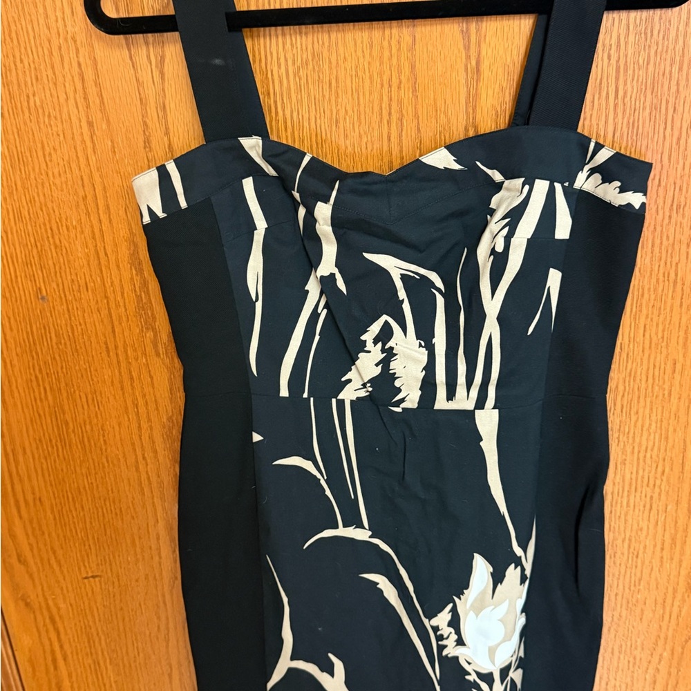 DKNY Black and Cream Floral Dress